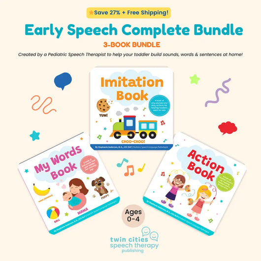 Early Speech Complete Bundle – 3 Fun & Interactive At-Home Speech Therapy Books