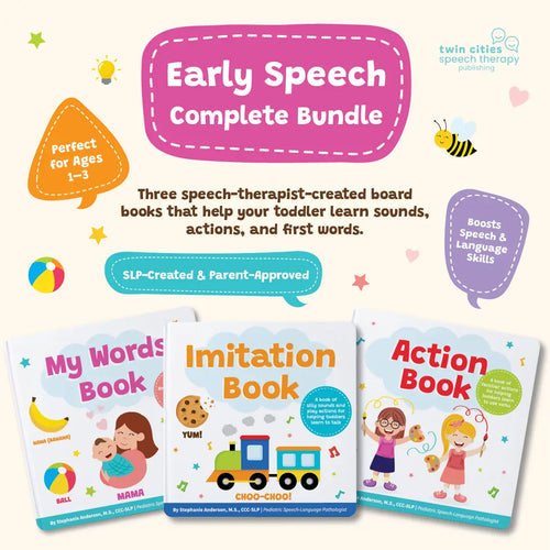 Early Speech Complete Bundle – 3 Fun & Interactive At-Home Speech Therapy Books